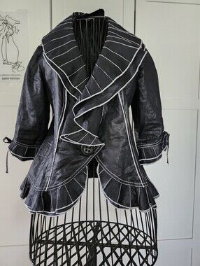 Jm Collection Black Ruffle-Trim Jacket
